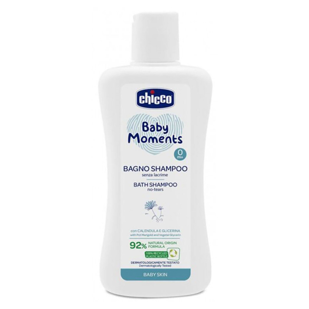E-shop CHICCO Šampon na vlasy a tělo Baby Moments 92 % přírodních složek 200 ml
