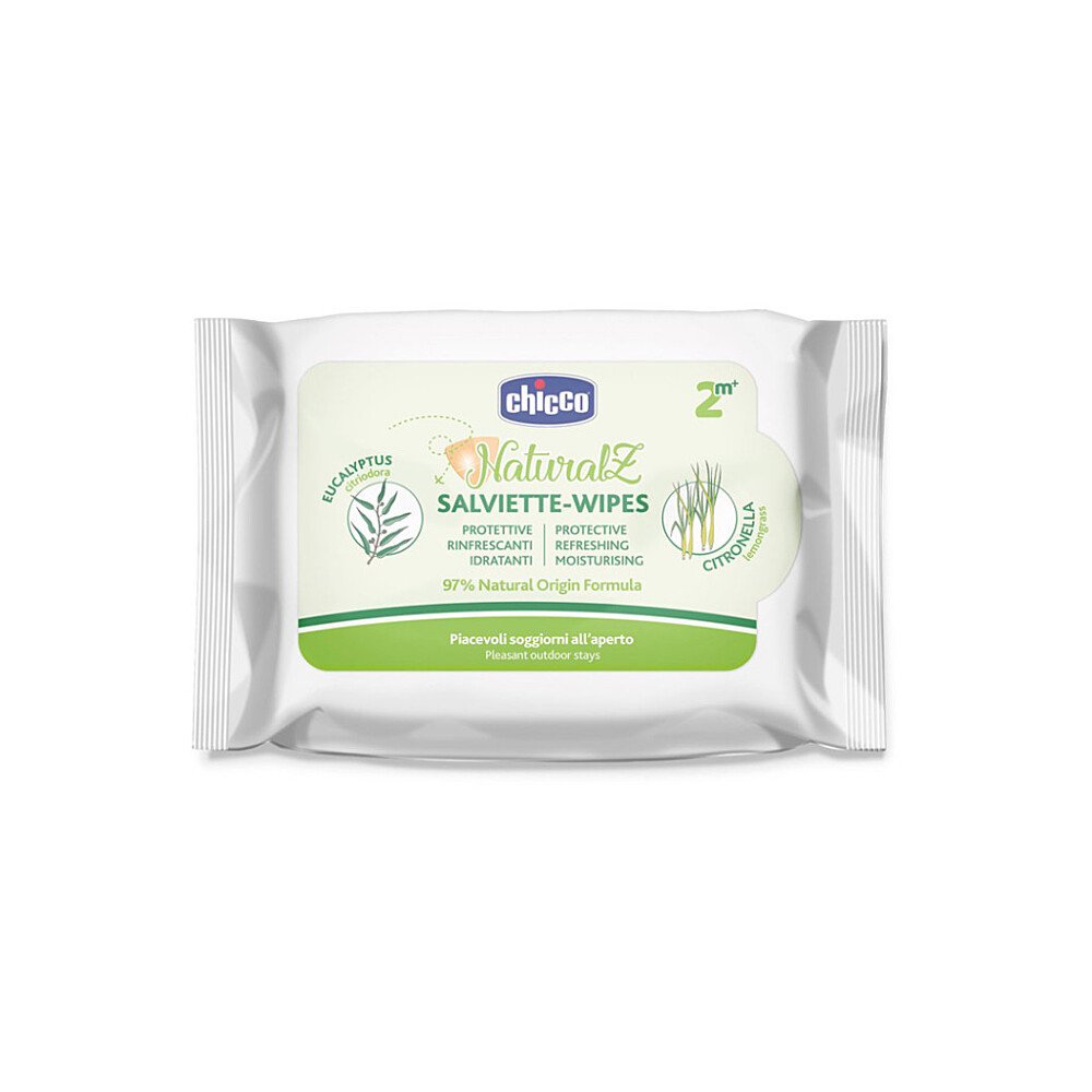 CHICCO NaturalZ ubrousky proti komárům ochranné 97% přírodních složek 20 kusů