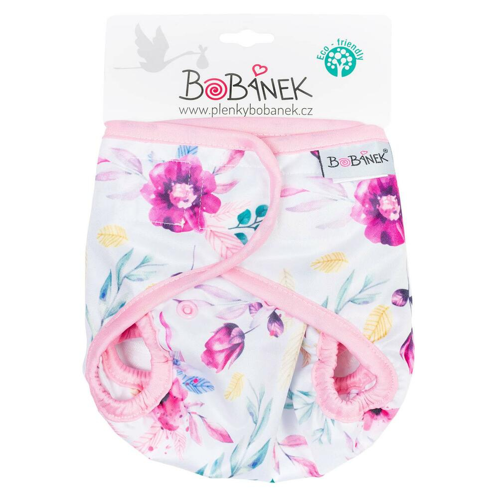 E-shop BOBÁNEK Svrchní kalhotky suchý zip Růžové květiny