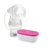 CHICCO Travel Pink odsávačka mateřského mléka elektrická přenosná USB
