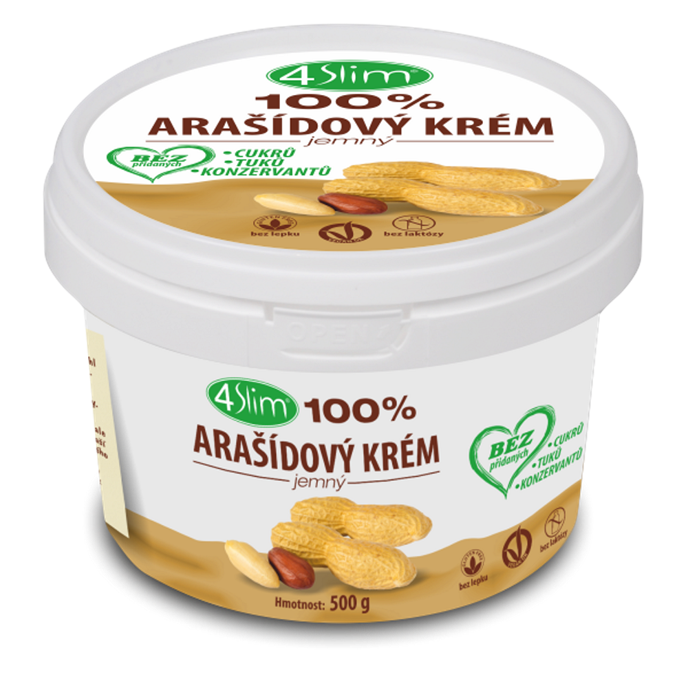 Levně 4SLIM 100% Arašídový krém jemný 500 g