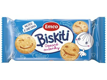 EMCO Biskiti ovesné sušenky Mléko a smetana 60 g