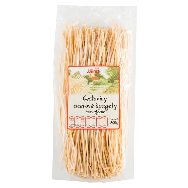 E-shop J.VINCE Těstoviny cizrnové bezvaječné špagety 200 g