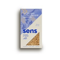 SENS Protein bezlepkové krekry s cvrččí moukou Černé olivy 50 g
