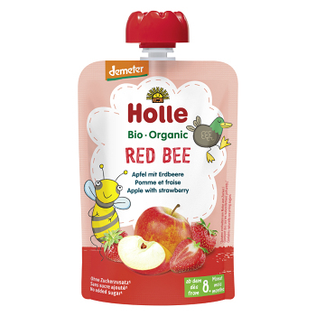 HOLLE Red bee Bio pyré jablko jahody 8m+ 100 g, expirace