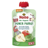 HOLLE Power parrot Bio pyré hruška jablko špenát 6m+ 100 g