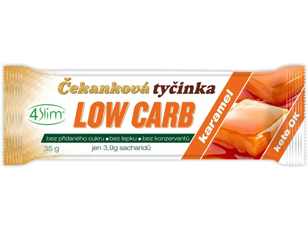 Levně 4SLIM Čekanková tyčinka Low Carb karamel 35 g