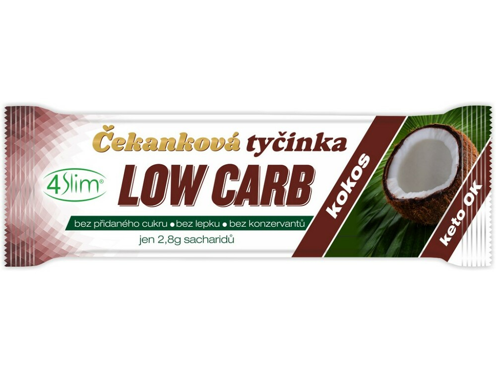 E-shop 4SLIM Čekanková tyčinka Low Carb kokos 35 g