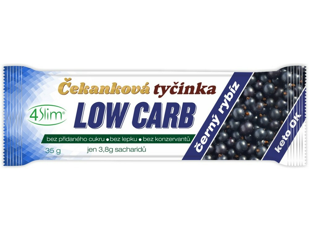 Levně 4SLIM Čekanková tyčinka Low Carb černý rybíz 35 g