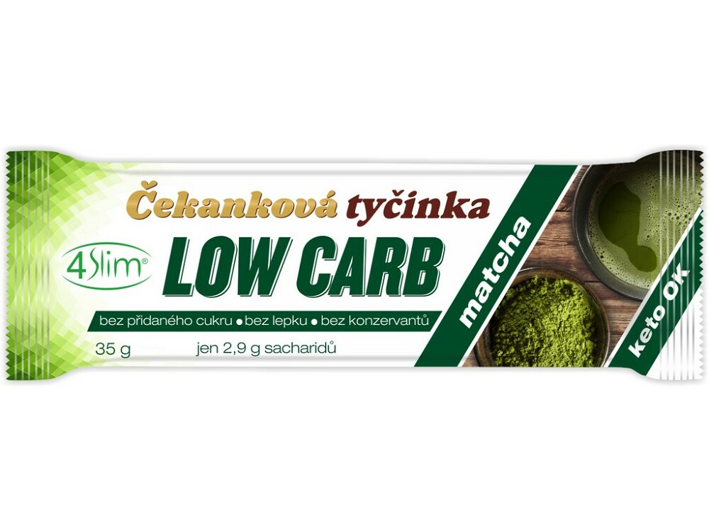 Levně 4SLIM Čekanková tyčinka Low Carb matcha 35 g