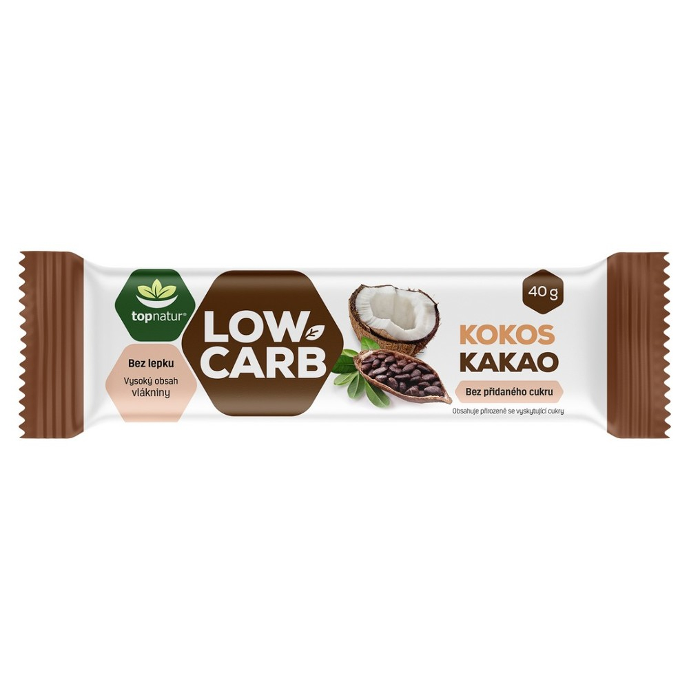 E-shop TOPNATUR Tyčinka Low carb kokos kakao 40 g