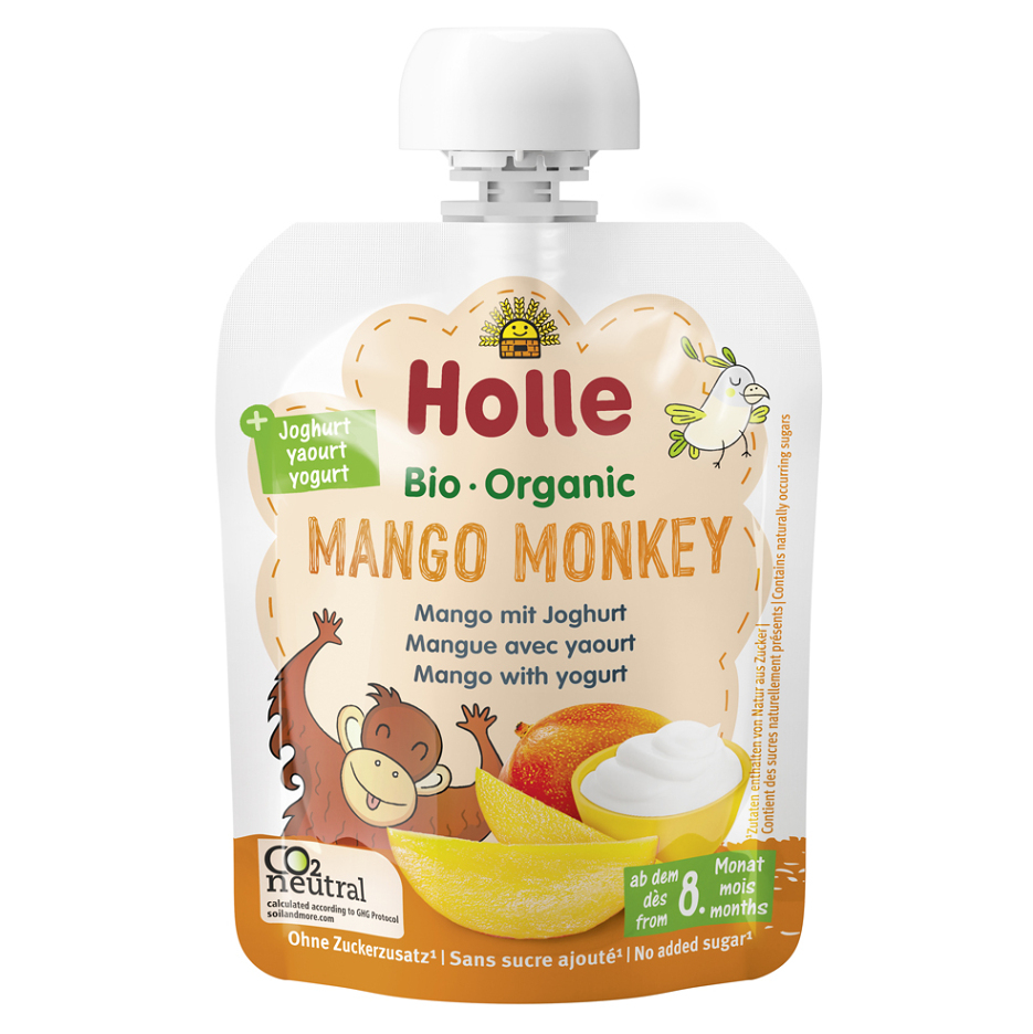 E-shop HOLLE Bio mango monkey dětské ovocné pyré s jogurtem 85 g