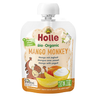 HOLLE Bio mango monkey dětské ovocné pyré s jogurtem 85 g