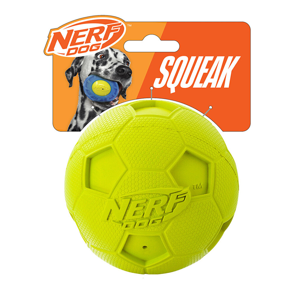 NERF DOG Hračka pro psy gumový pískací fotbalový míč 10 cm