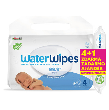 WATERWIPES Ubrousky vlhčené bez obsahu plastů hydrating clean 240 kusů (Dětské ubrousky) - Hypoalergenní