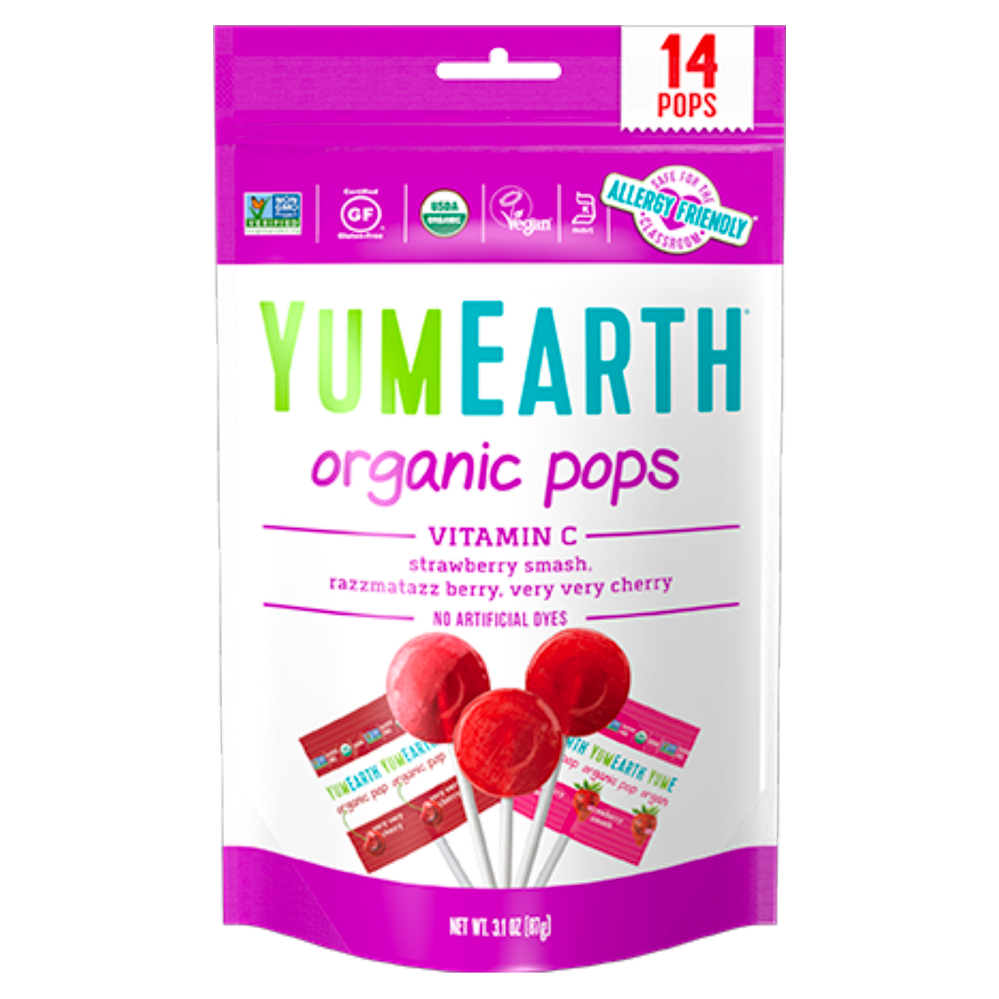 E-shop YUMEARTH Ovocná lízátka s vitamínem C příchuť jahoda, třešeň, lesní plody BIO 14 kusů