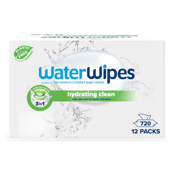 WATERWIPES Ubrousky vlhčené hydrating clean bez obsahu plastů 720 kusů (Ubrousky) - Hypoalergenní
