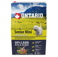 ONTARIO Senior Mini Lamb & Rice granule pro psy 1 ks, Hmotnost balení (g): 2,25 kg