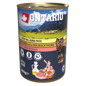 ONTARIO Konzerva jehněčí paté s bylinkami 400 g (Konzervy pro psy)