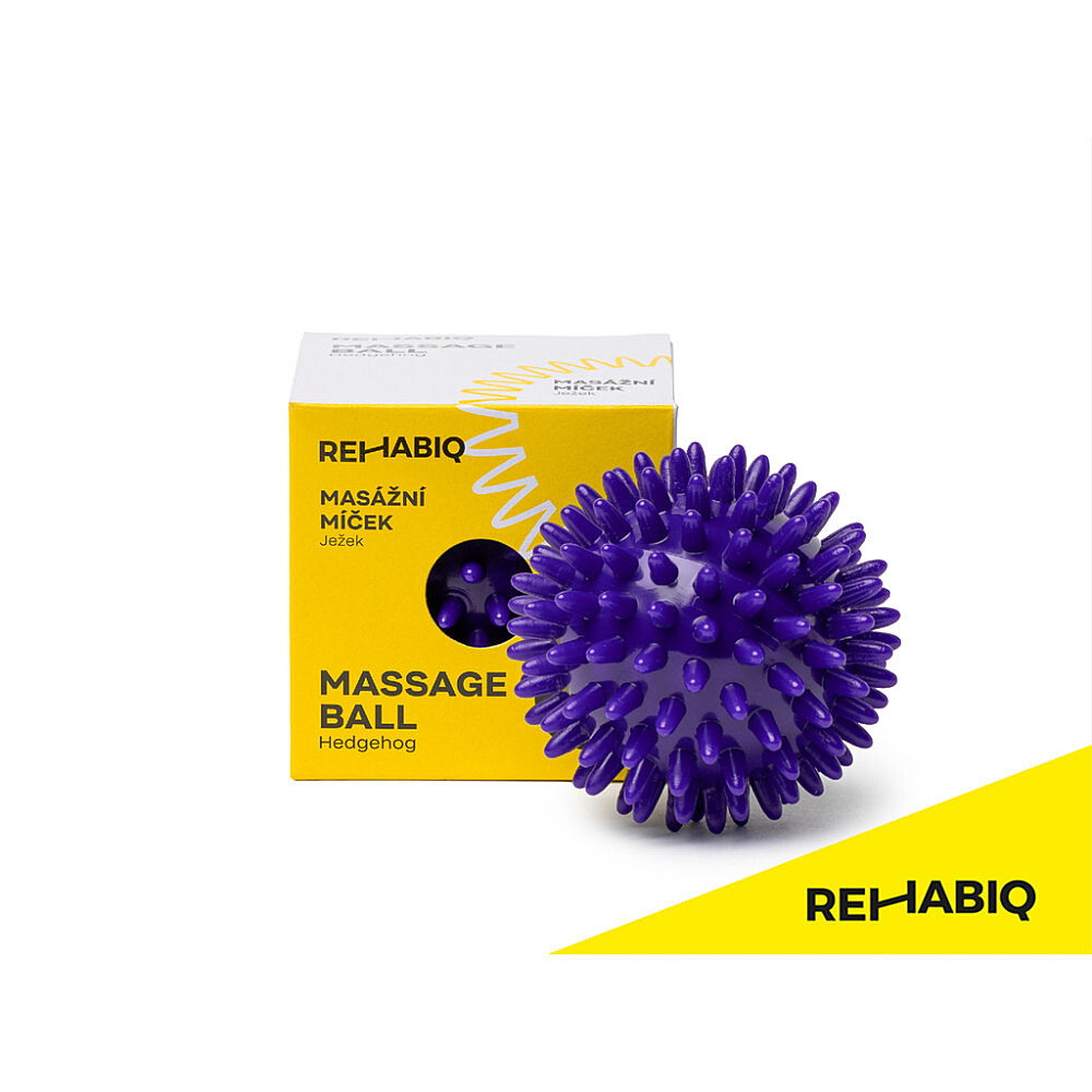 REHABIQ Masážní míček ježek fialový 7 cm