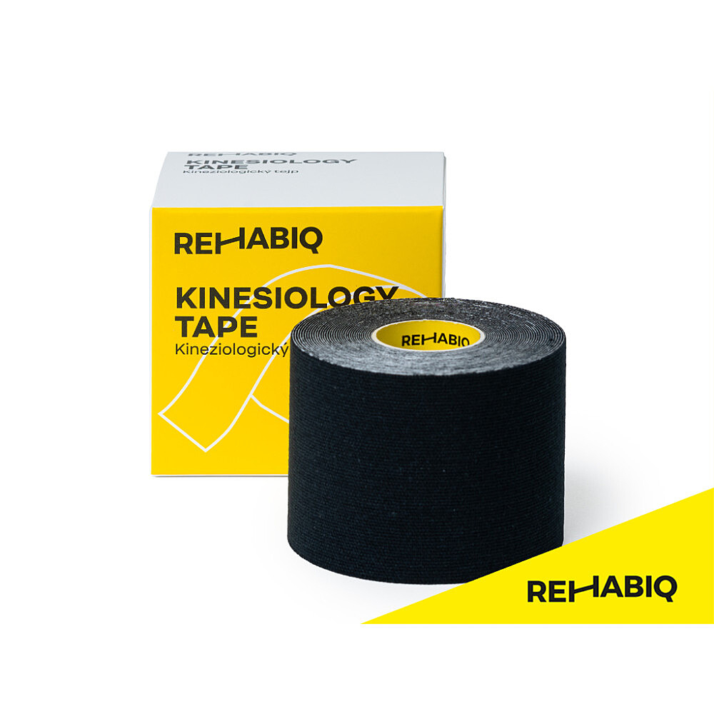 REHABIQ Kinesiology tape tejpovací páska černá 5 cm x 5 m