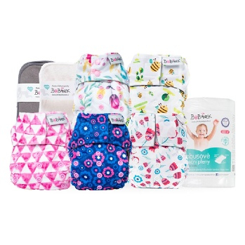 BOBÁNEK Akční sada AIO novorozenecká 5 ks+ 5x vkládací pleny + 1x separační pleny 2ASN5 (Látkové pleny)