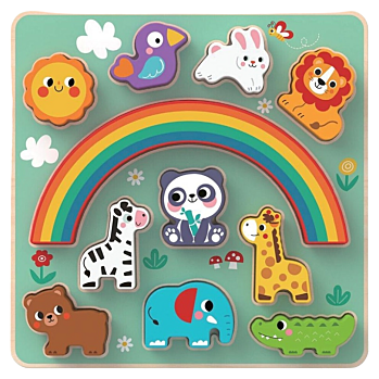 2KIDS TOYS Balanční puzzle se zvířátky 2 v 1 (Dřevěné hračky) - Balanční, Skládací