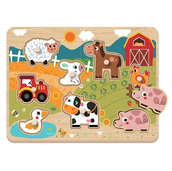 2KIDS Toys puzzle farma 9 kusů (Vkládačky, spojovačky a puzzle) - Skládací