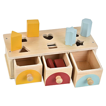 2KIDS TOYS Třídění tvarů šuplíčky (Dřevěné hračky) - Skládací