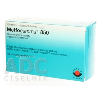 METFOGAMMA 850  120X850MG Potahované tablety