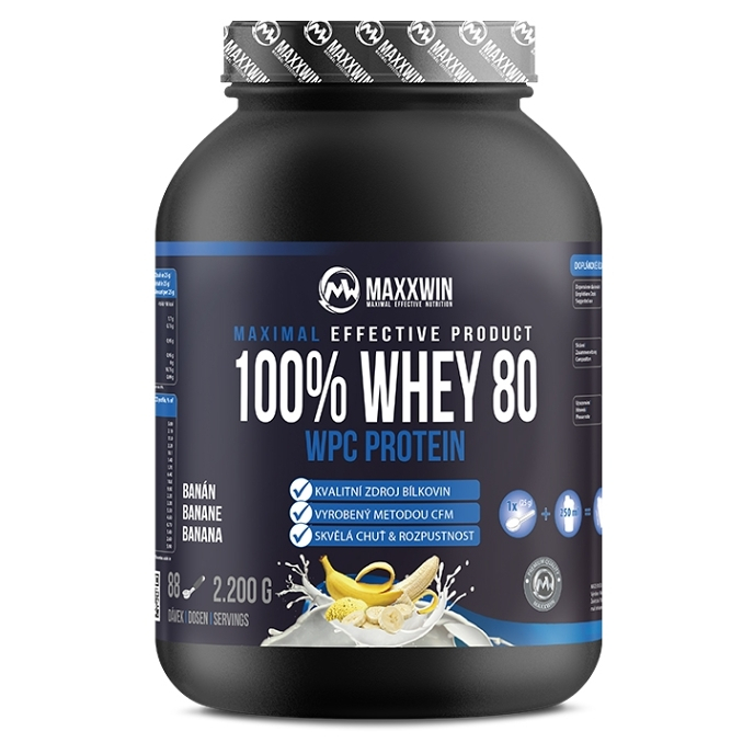 Levně MAXXWIN 100 % Whey protein 80 banán 2200 g