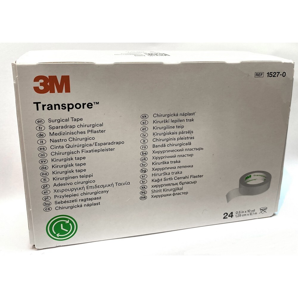 Levně 3M™ TRANSPORE Transparentní náplast 1,25 cm x 9,1 m 24ks