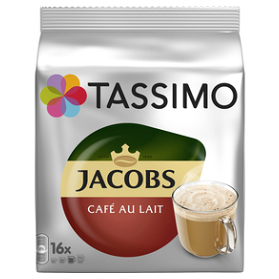 Levně JACOBS TASSIMO Cafe au lait kapsle 16 kusů