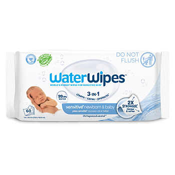 WATERWIPES Newborn&baby 3in1 ubrousky vlhčené 60 kusů (Dětské ubrousky) - Hypoalergenní