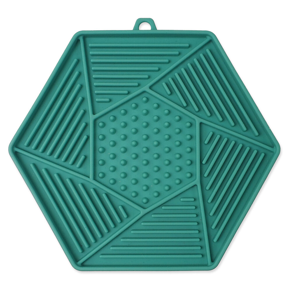 Levně EPIC PET Lick & Snack lízací podložka hexagon světle zelený 17 x 15 cm