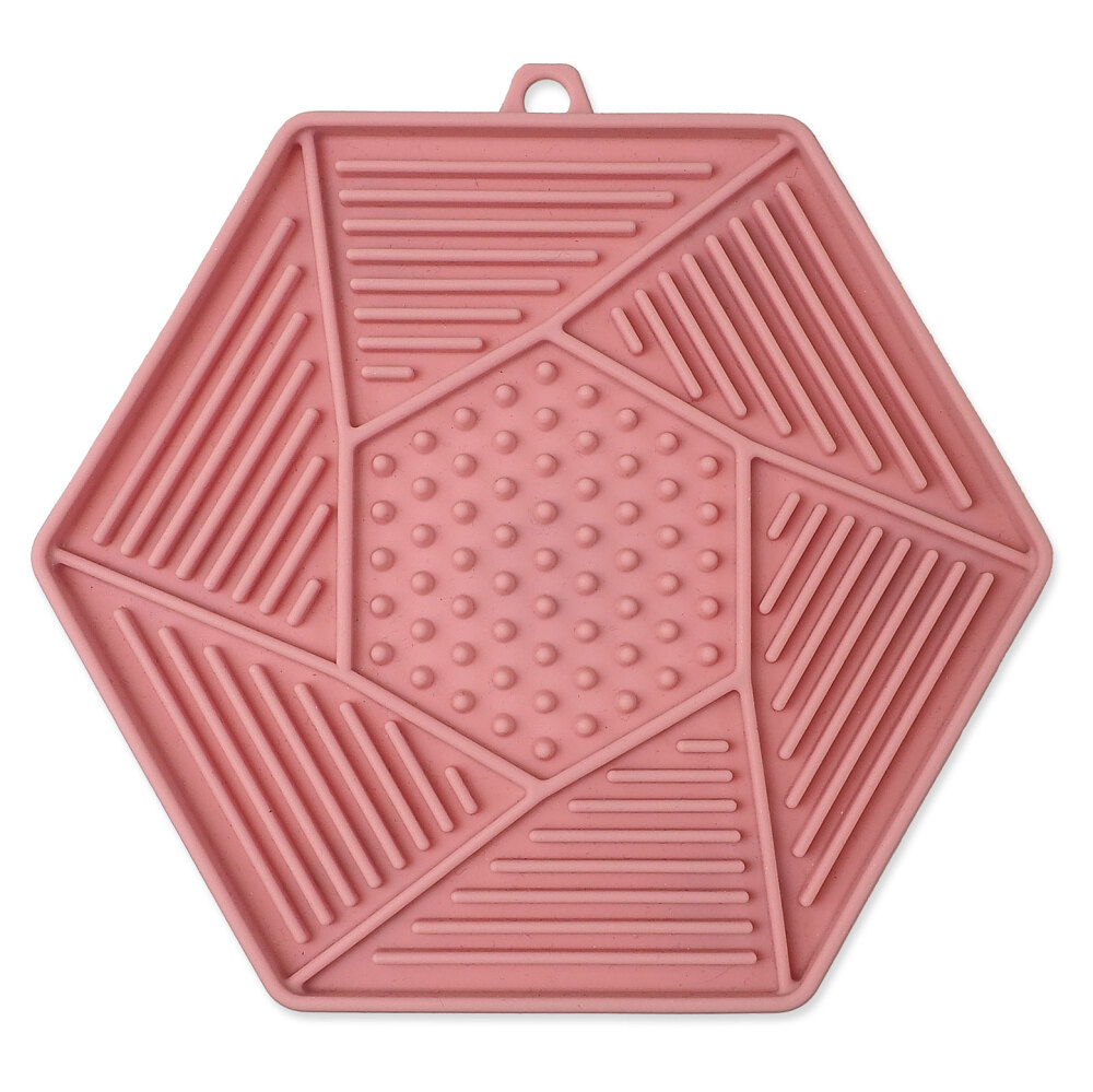 EPIC PET Lick & Snack lízací podložka hexagon světle růžový 17 x 15 cm
