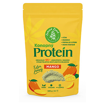 ZELENÁ ZEMĚ Konopný protein extra jemný s mangem 500 g (Proteinové nápoje)