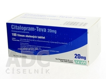 CITALOPRAM-TEVA 20 mg 100X20 mg Potahované tablety