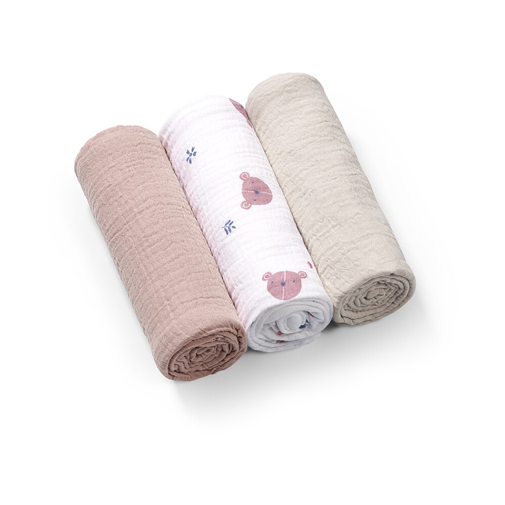BABYONO Pleny mušelínové super soft grey 70 x 70 cm 3 kusy