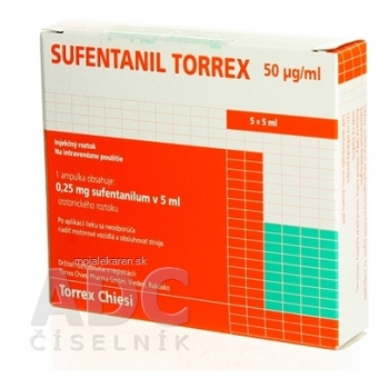 SUFENTANIL TORREX 50 MCG/ML  5X5ML/250RG Injekční roztok