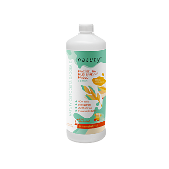NATUTY Prací gel na bílé i barevné prádlo s vůní citronu 1 l (Ekologické prací prostředky)