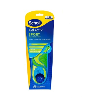 SCHOLL GelActiv sport gelové vložky large 1 pár (Vložky do bot) - Antibakteriální, Ortopedické, Zdravotnické, Ochranný