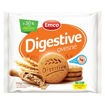 EMCO Digestive Ovesné křehké sušenky 115 g