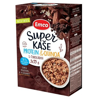 EMCO Super kaše Protein & quinoa s čokoládou 3x55 g