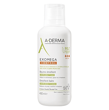 A-DERMA Exomega Control Emolienční balzám 400 ml (Dermokosmetika tělové balzámy) - Dermokosmetika, Vyživující