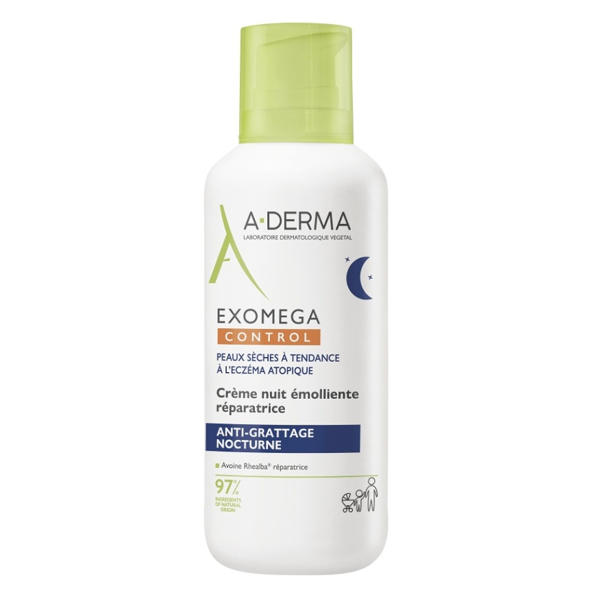 A-Derma Exomega Control Repairing Emollient Night Cream regenerační noční krém proti škrábání 400 ml
