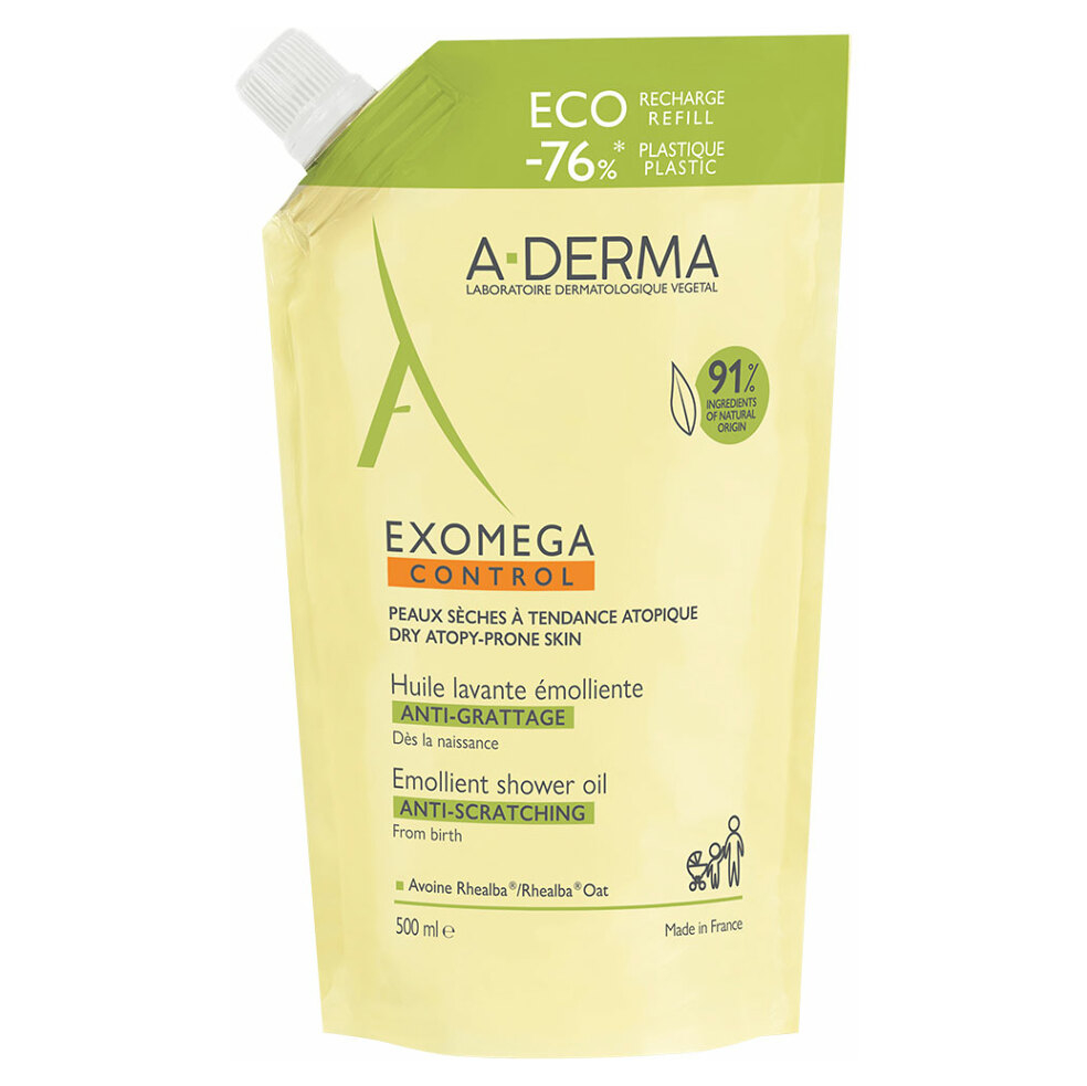 Levně A-DERMA Exomega Control Sprchový olej 500 ml - ECO Náplň 500 ml