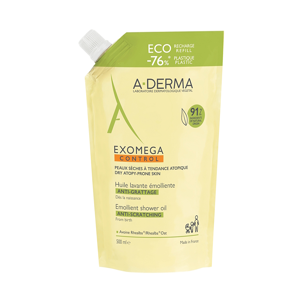 A-Derma Exomega Huile sprchový čistící olej náplň 500 ml koupíte na Lekarna.cz