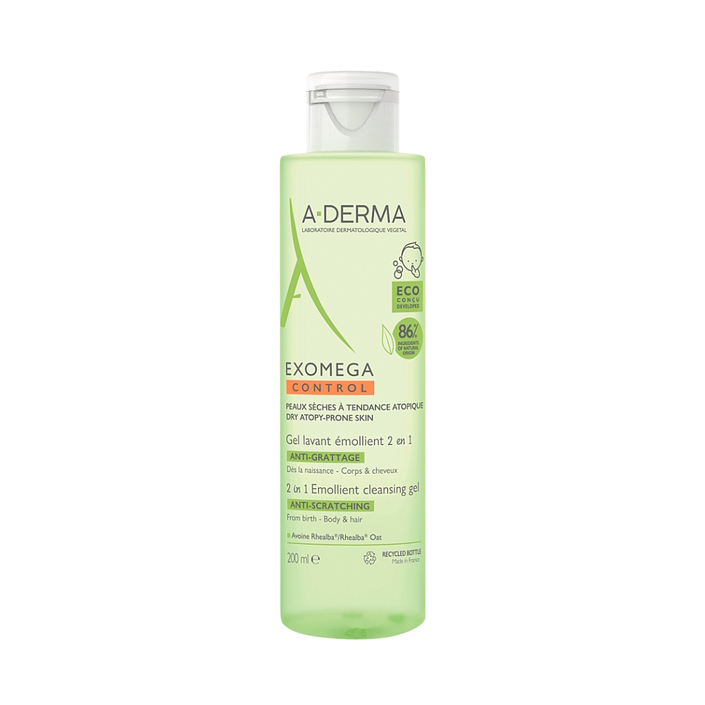 A-Derma Exomega zvláčňující mycí gel 2v1 Tělo a vlasy 200 ml koupíte na Lekarna.cz