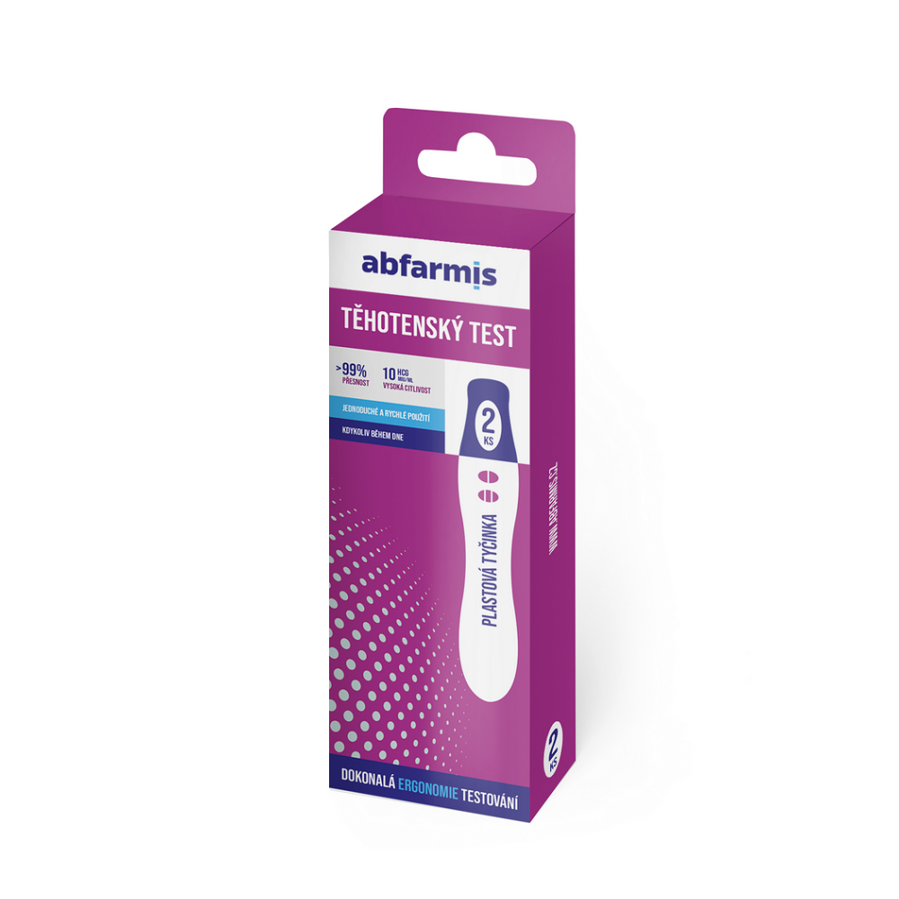 ABFARMIS Těhotenský test, testovací tyčinky10 mIU/ml 2 ks